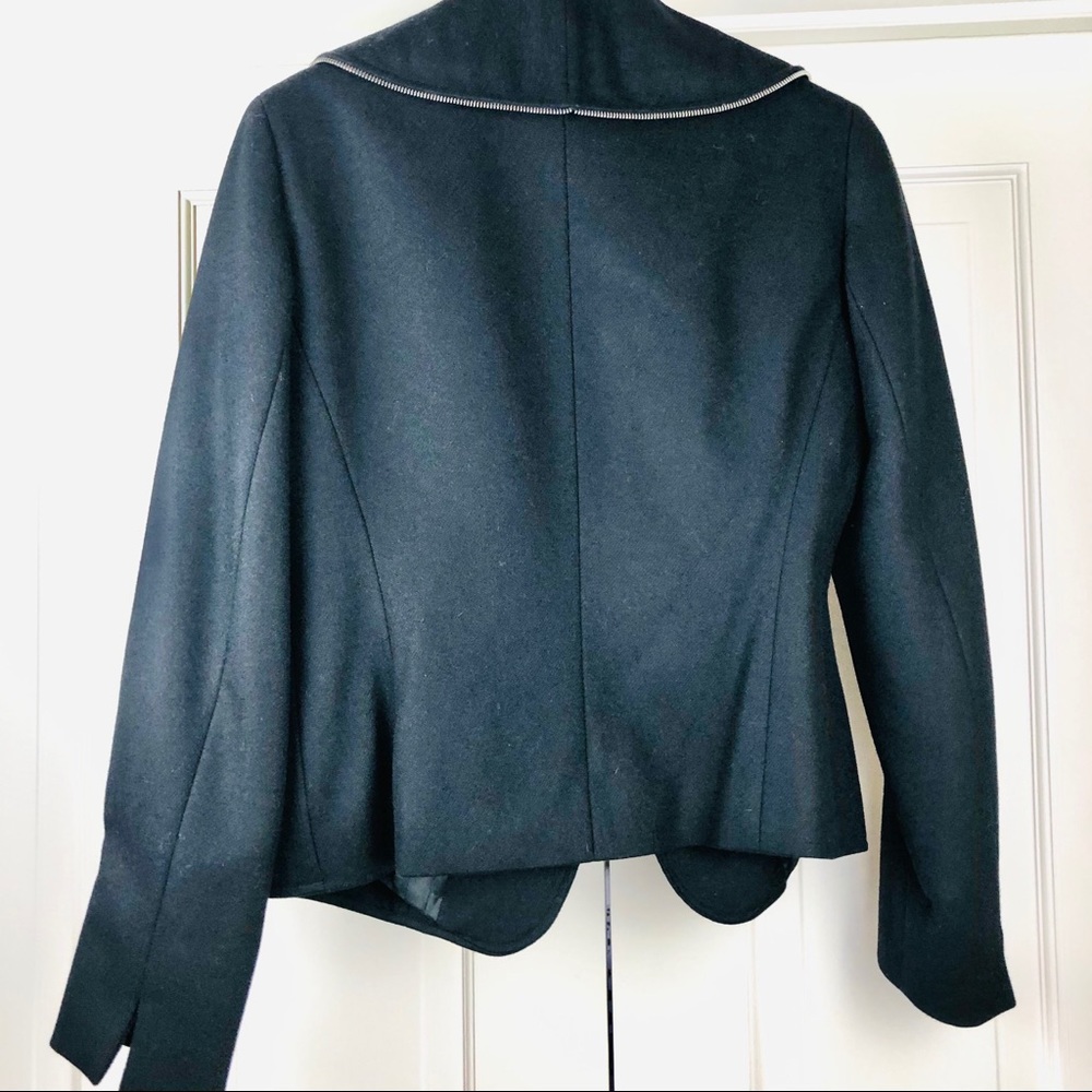 Lafayette 148 black wool jacket zipper accents 4 - Picture 7 of 16